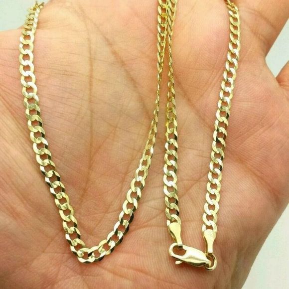 NEW REAL Gold 3.5mm Cuban Link Chain 24” - Picture 1 of 3